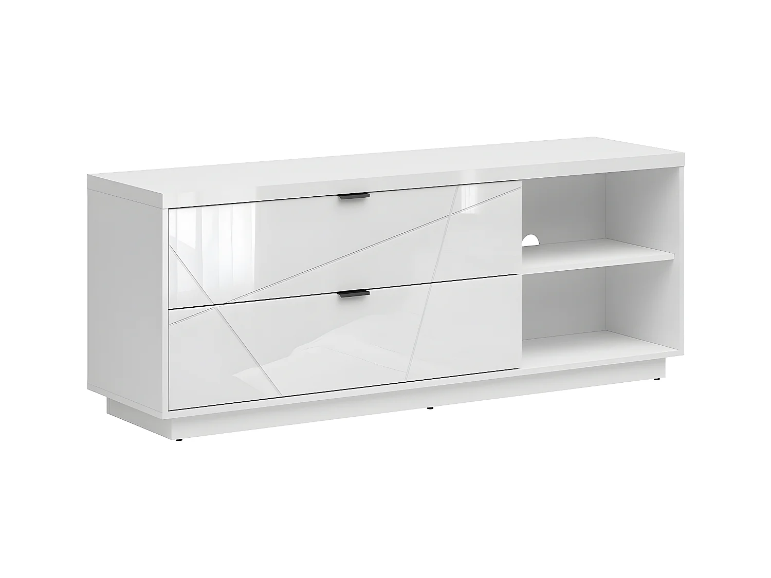 TV-meubel 2 laden 2 nissen 156 cm Sven Wit