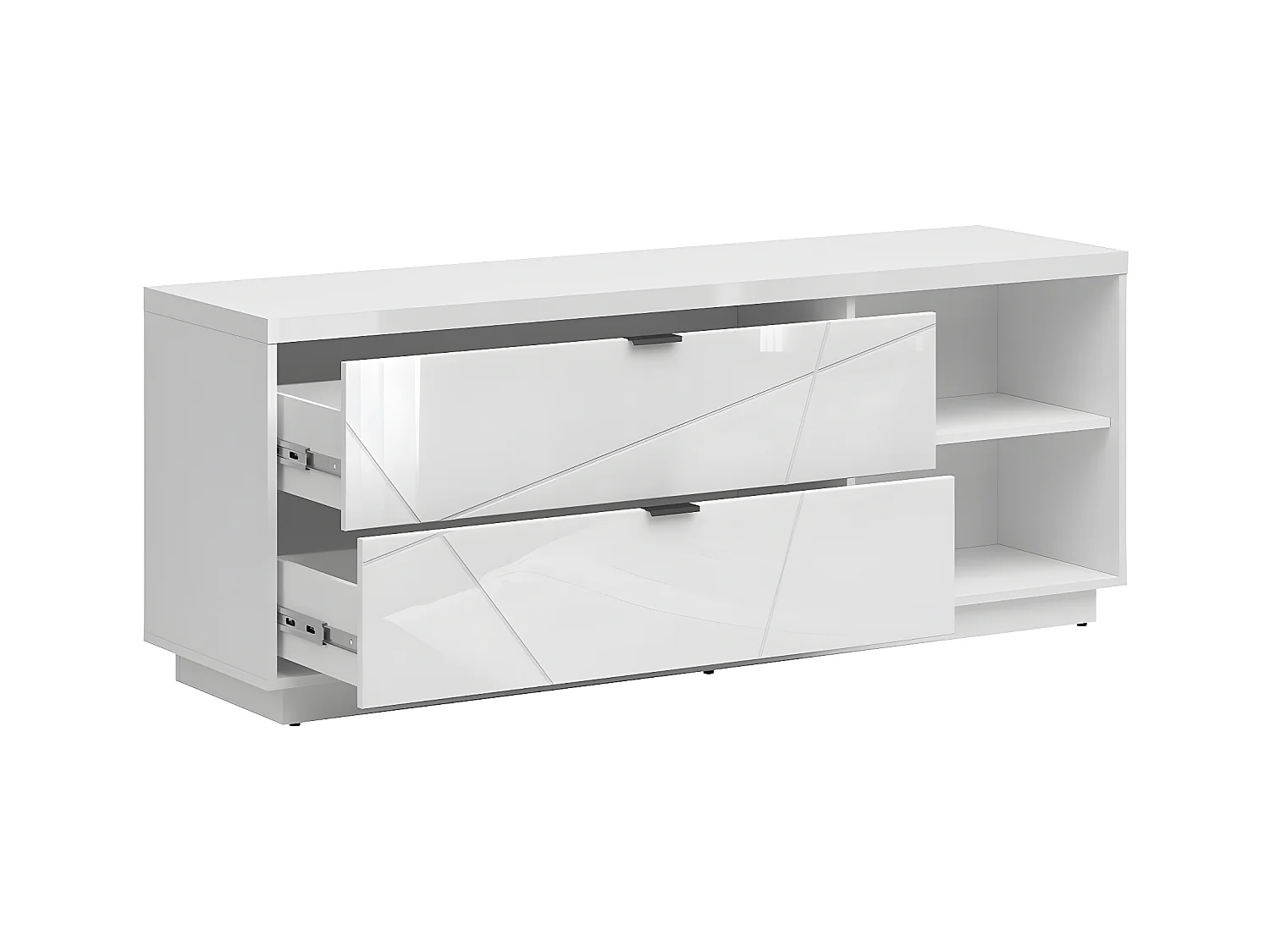 TV-meubel 2 laden 2 nissen 156 cm Sven Wit