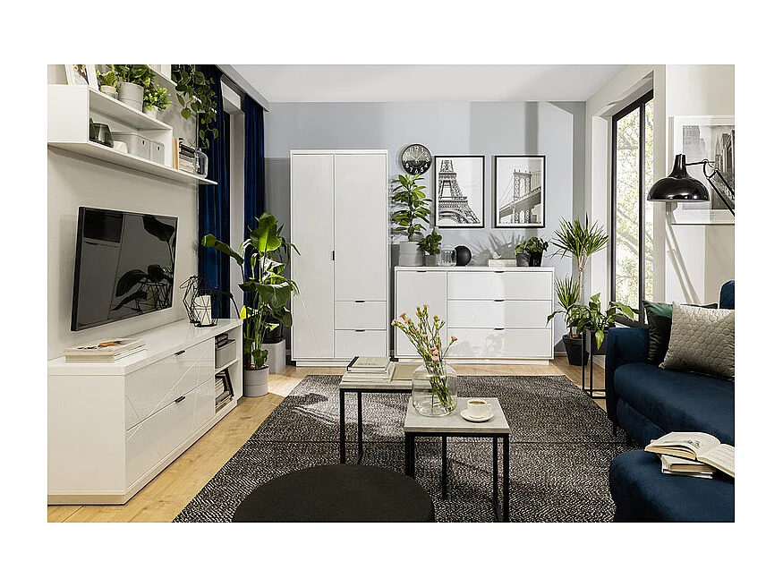 TV-meubel 2 laden 2 nissen 156 cm Sven Wit