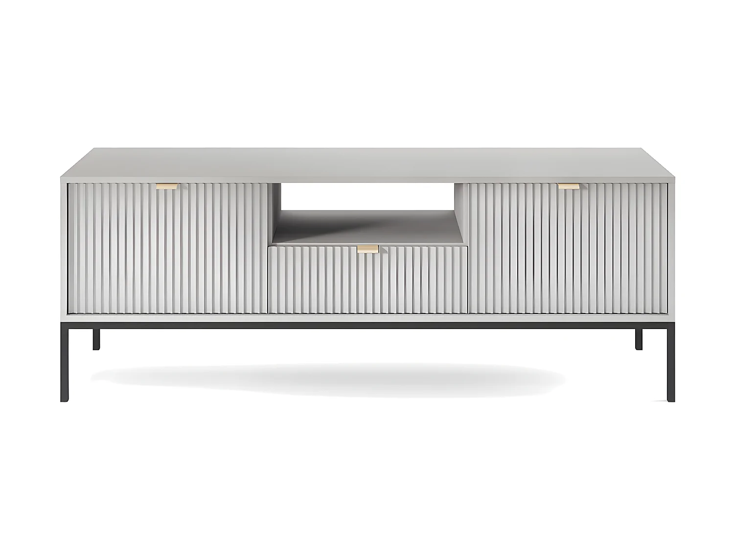 Meuble TV 2 portes 1 tiroir 154 cm Rava Gris