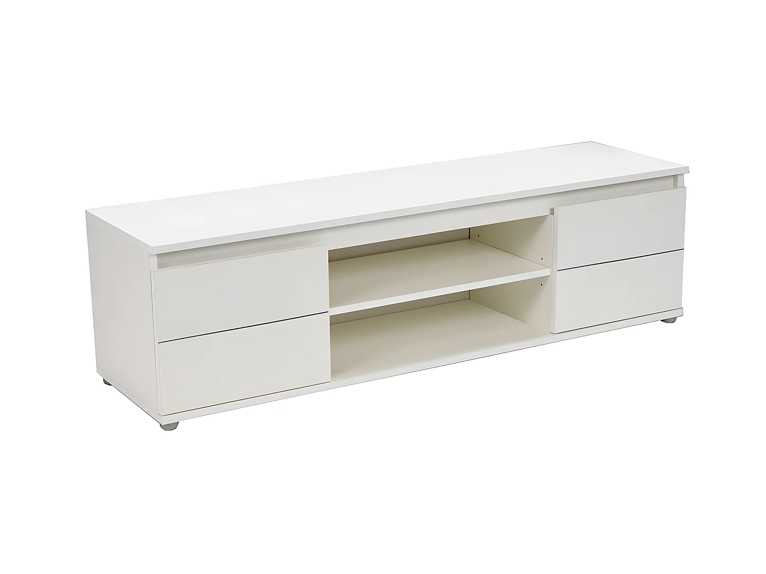 Meuble TV/Vidéo COMO 140cm 2 portes + 1 niche / Blanc