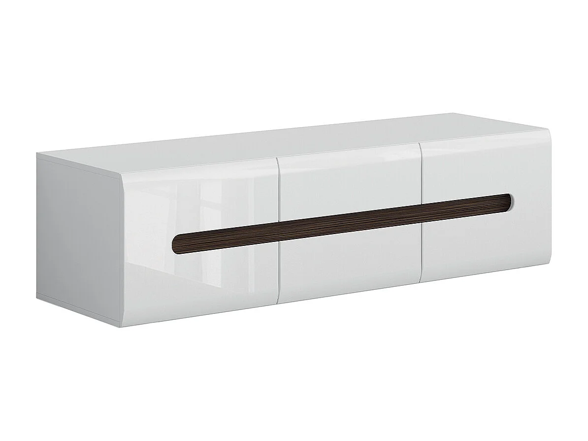 TV-Möbel 2 Türen 2 Schubladen 150 cm Darrel Weiß lackiert und Holz