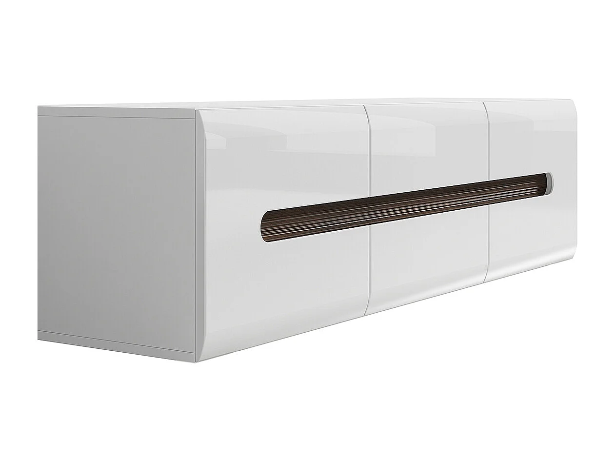 TV-Möbel 2 Türen 2 Schubladen 150 cm Darrel Weiß lackiert und Holz