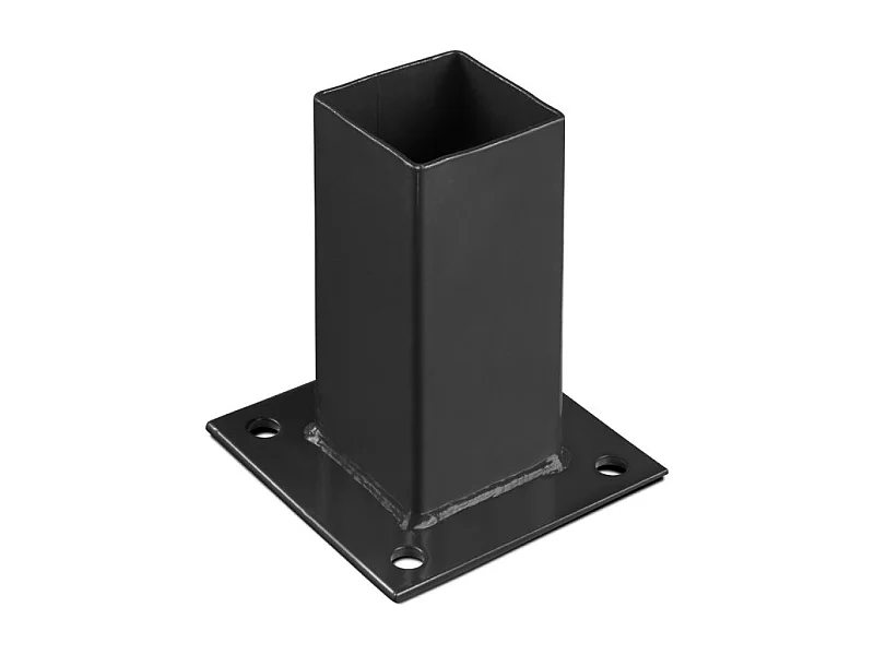 Platine de fixation 60 x 60 mm pour portillon grillagé Noir