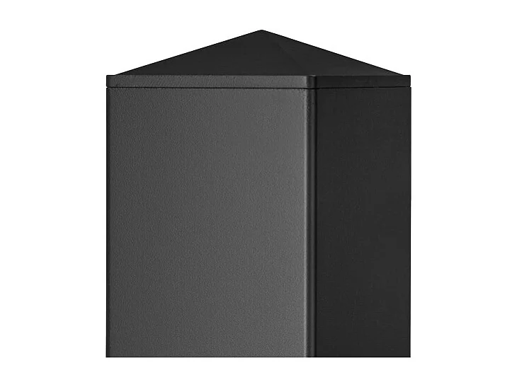 Aluminium Hekpaal - Paal - H1.86m - 100x100mm - Inclusief Kap - Zwart