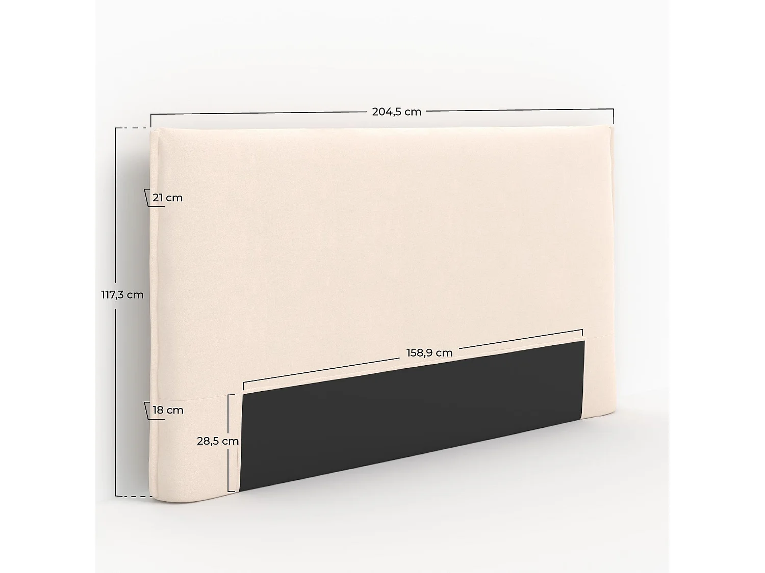 Tête de lit en tissu blanc déhoussable 160 cm - Safia