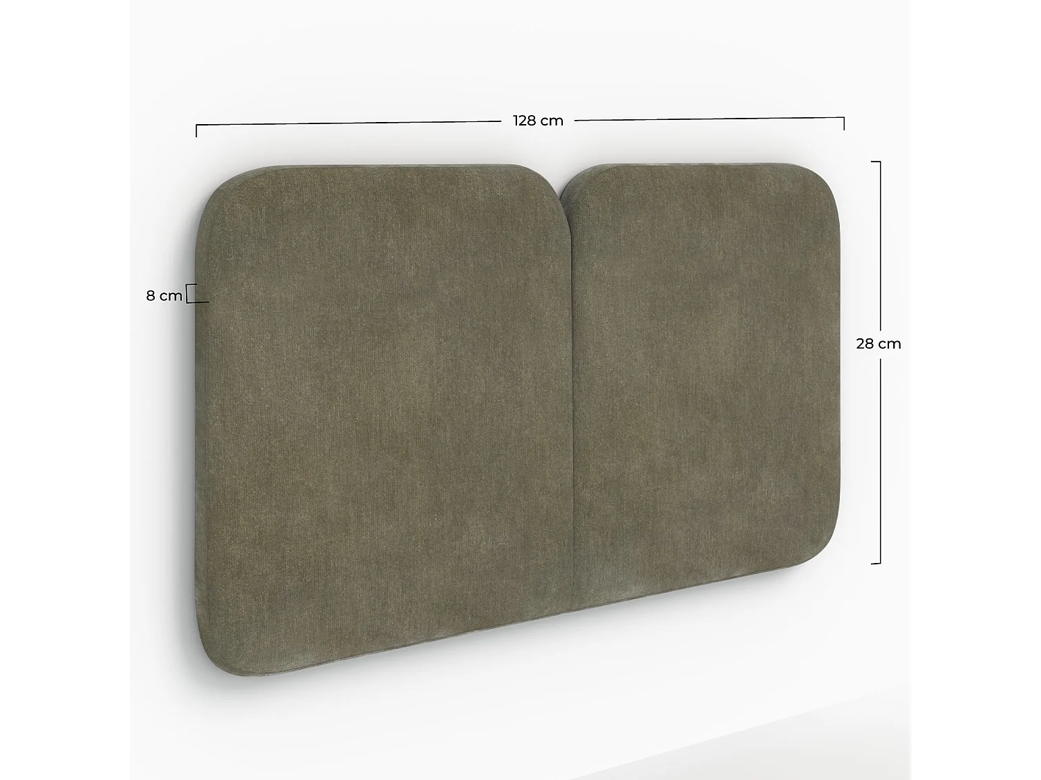 Tête de lit en tissu vert olive 160 cm - Etna