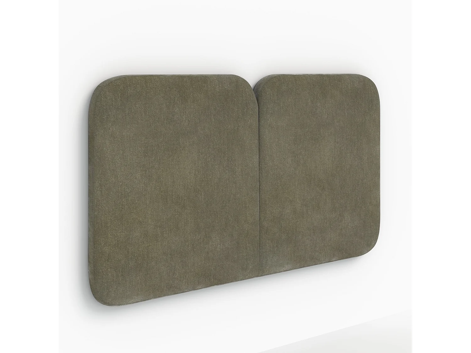 Testata con rivestimento in tessuto bouclé verde oliva 160 cm - Etna