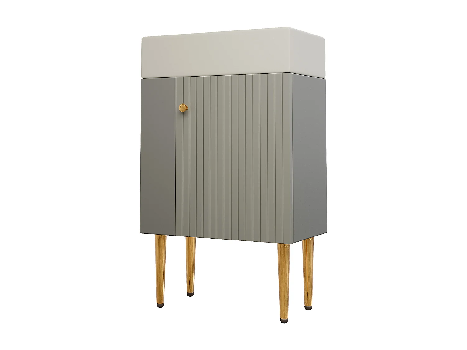 Mobile lavabo per bagno - 55 x 31 x 91,5 cm - con 2 cassetti - MDF - grigio + bianco