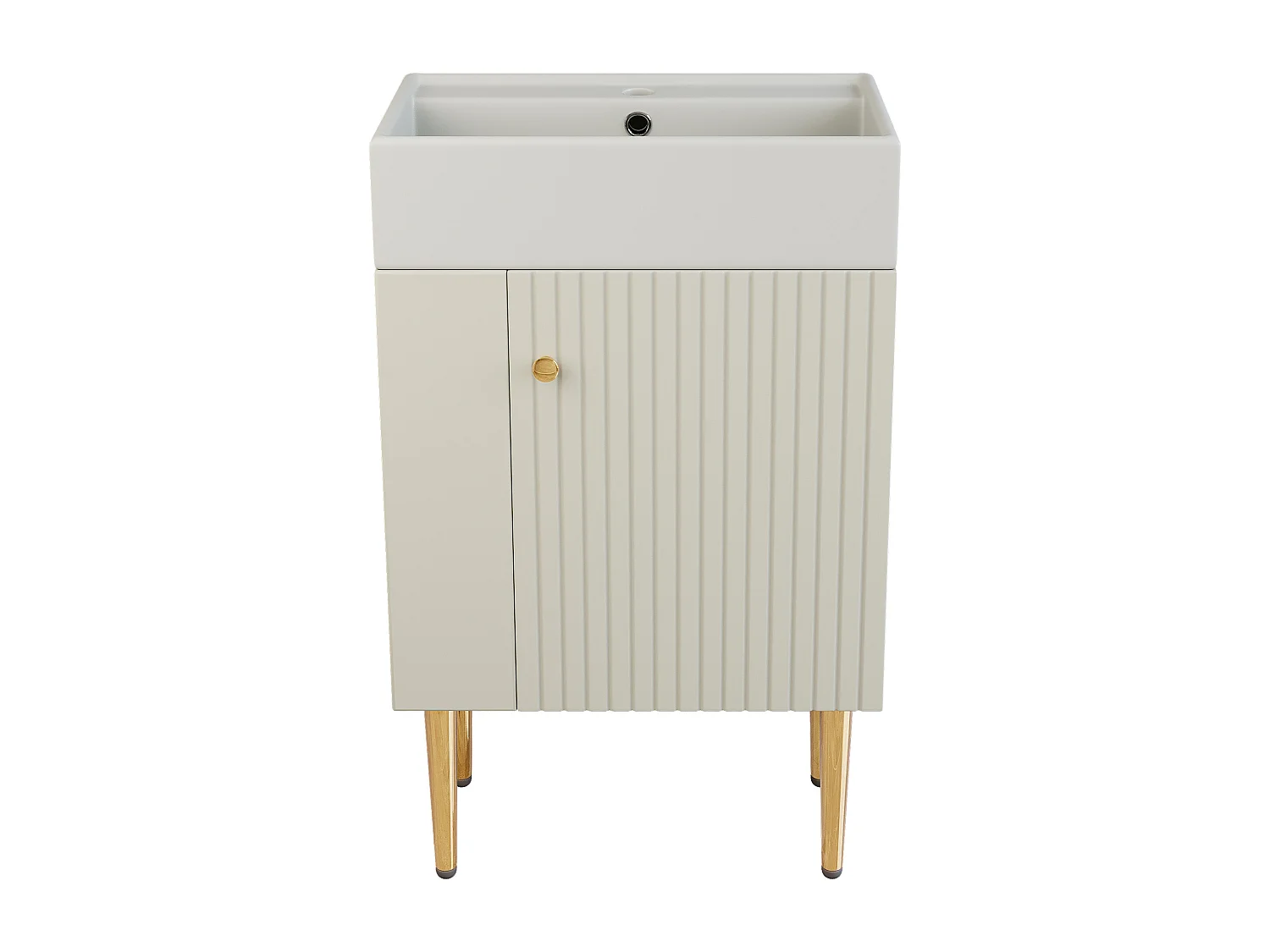 Meuble de salle de bain avec vasque - 55 x 31 x 91.5 cm - avec 2 tiroirs - MDF - blanc