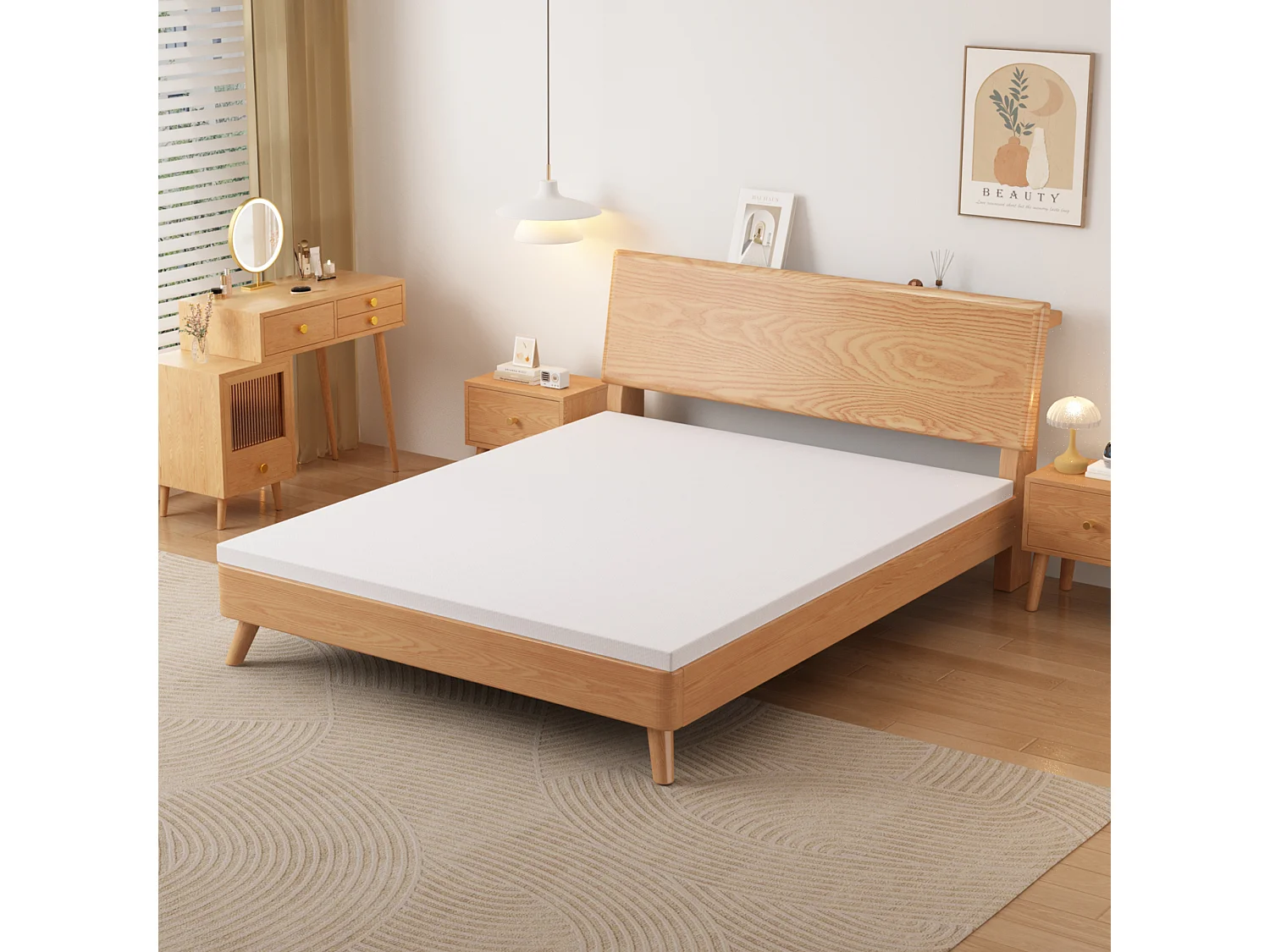 Matelas confortable H3, soutien moyen, certifié Eco-Tex, lavable, 5 cm de hauteur, taille 160x200 cm, mousse orange, matelas blanc.