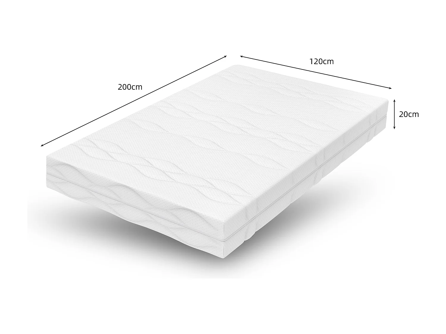 Matelas 120x200 cm à ressorts ensachés H3, 7 zones ergonomiques, hauteur 20 cm, certifié Öko-Tex - Confort et soutien optimaux pour un sommeil réparateur.