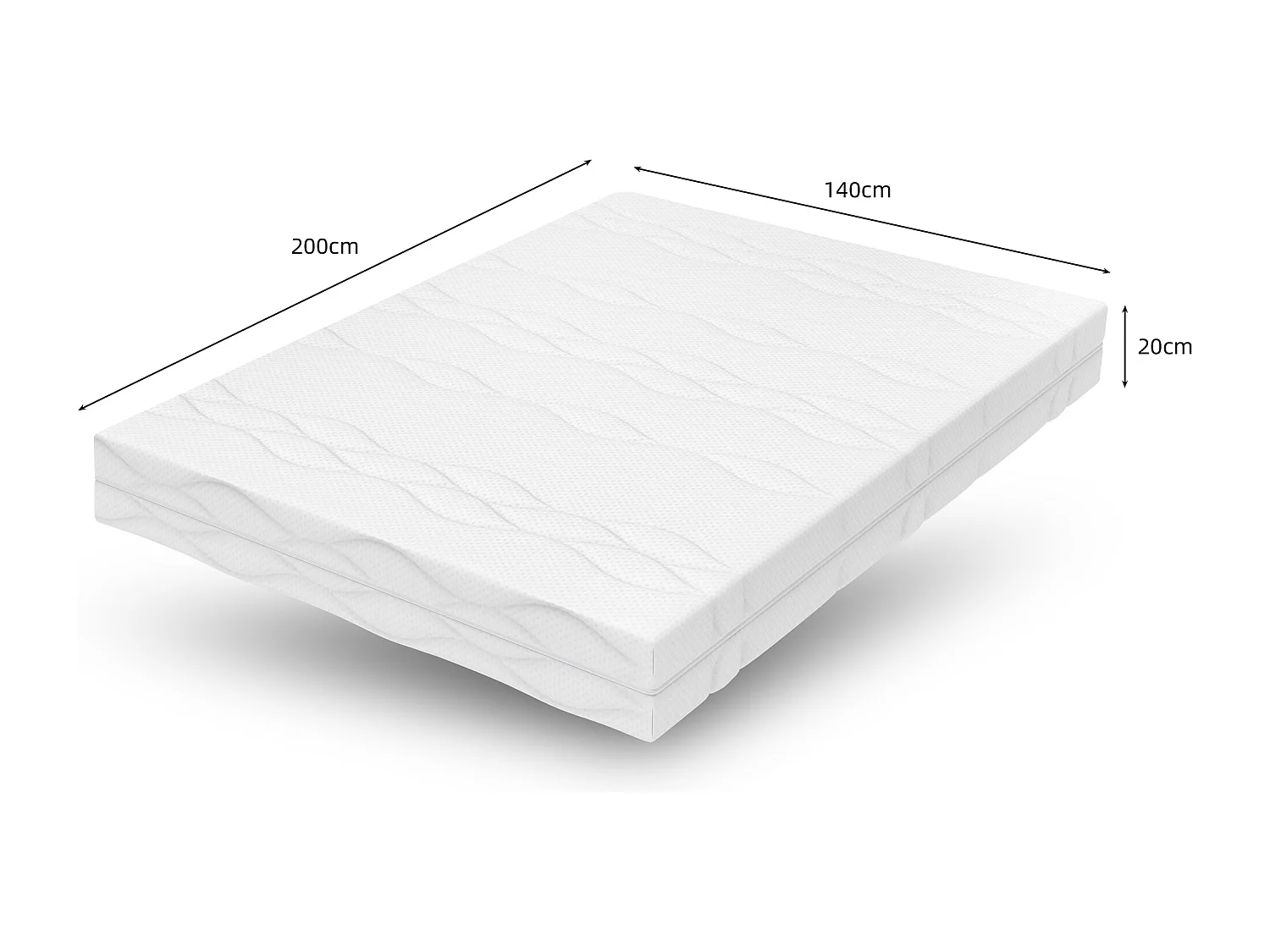 Colchón de muelles ensacados H3 140x200 cm, 7 zonas ergonómicas, 20 cm de altura, certificado Öko-Tex - Confort de calidad superior y soporte ideal.