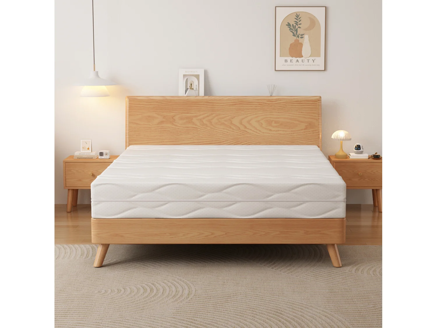 Matelas 90x200 cm à ressorts ensachés H3, 7 zones ergonomiques, hauteur 20 cm, certifié Öko-Tex - Confort optimal et soutien renforcé pour un sommeil réparateur.