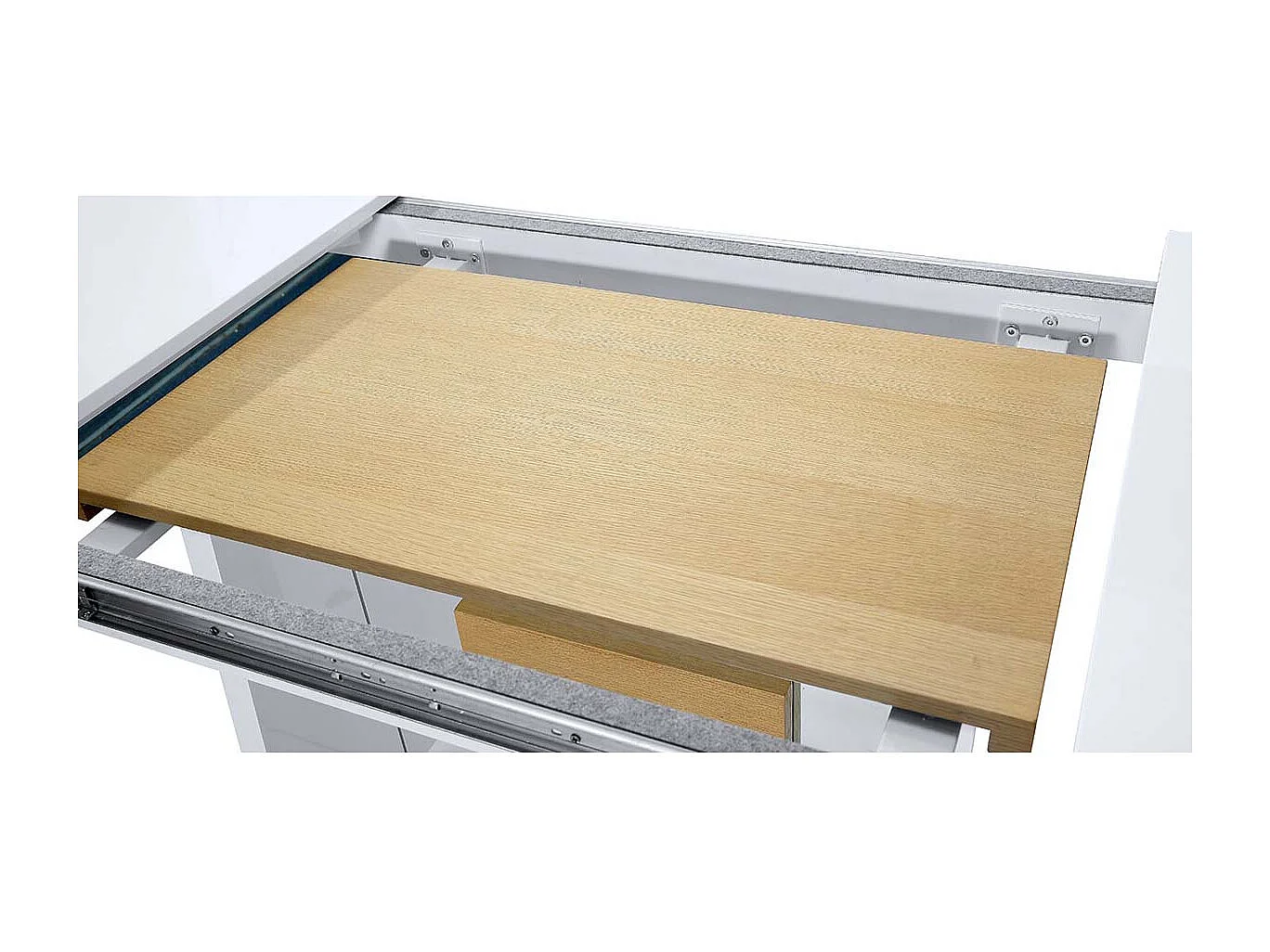 Table à manger extensible bois/laqué MANDY- Chêne/Blanc - Blanc