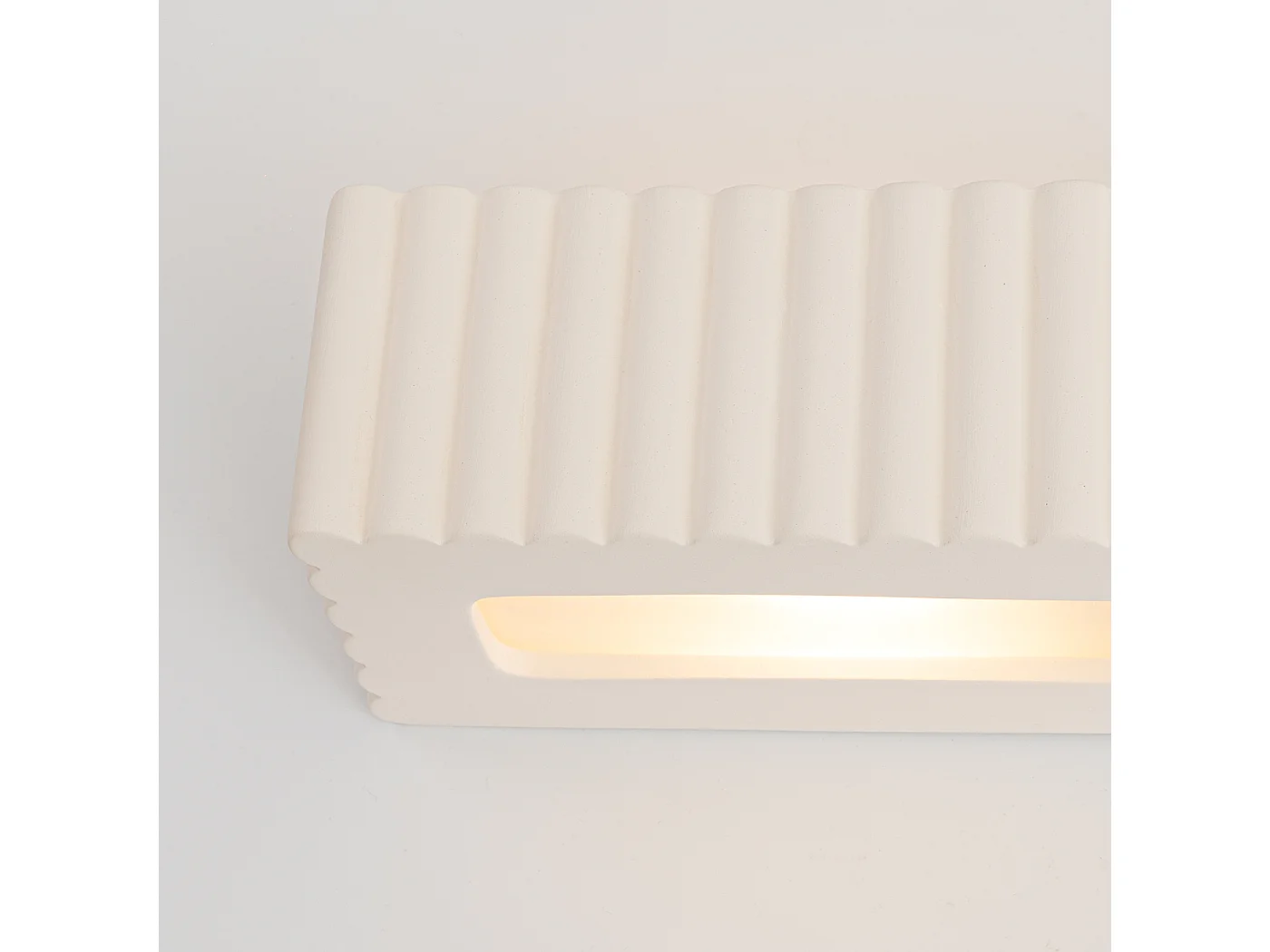 Lámpara de pared Rigata moderno de cerámica - 1 fuentes luminosas - L.34 x A.10 cm - blanco