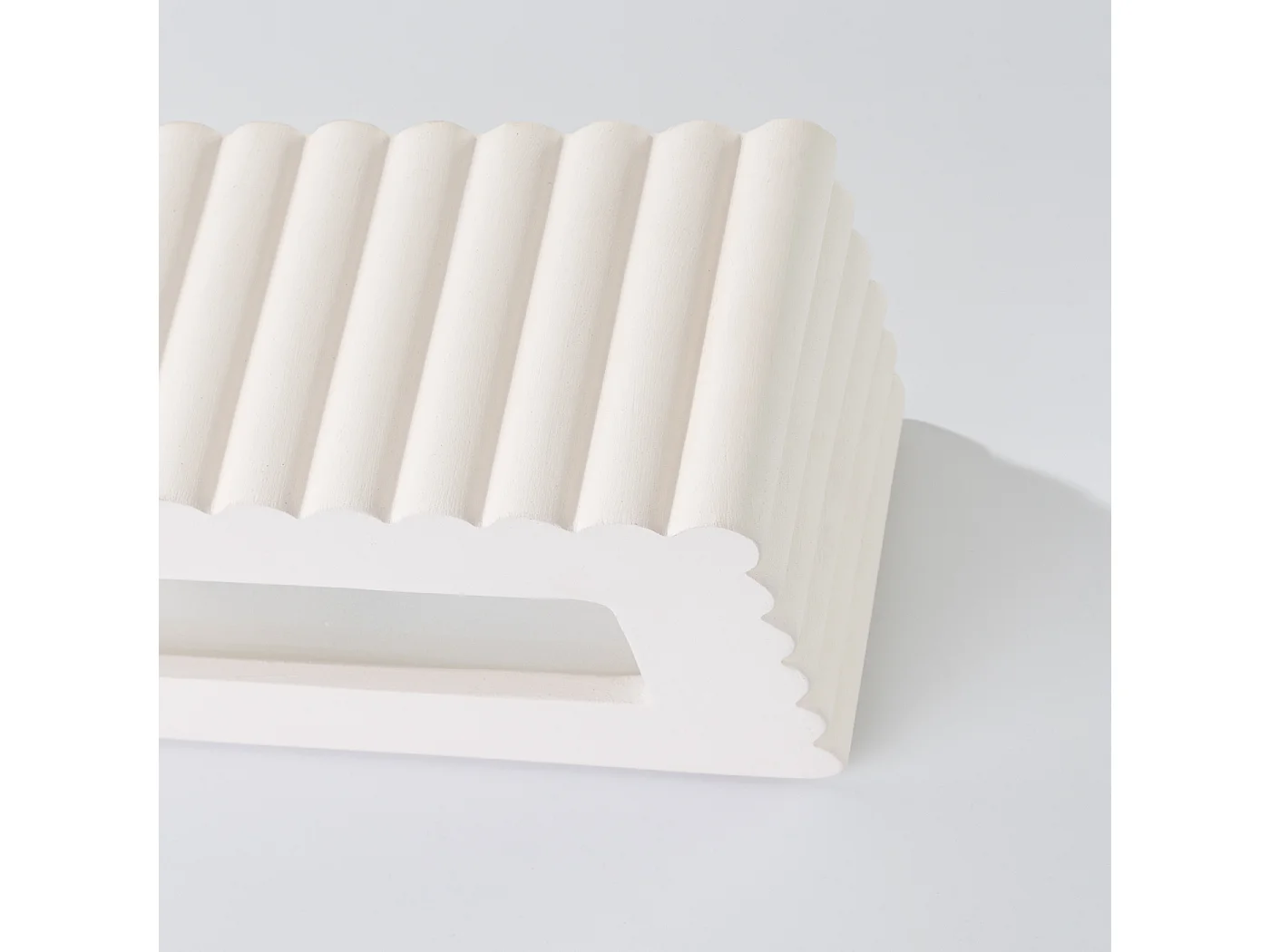 Lámpara de pared Rigata moderno de cerámica - 1 fuentes luminosas - L.34 x A.10 cm - blanco