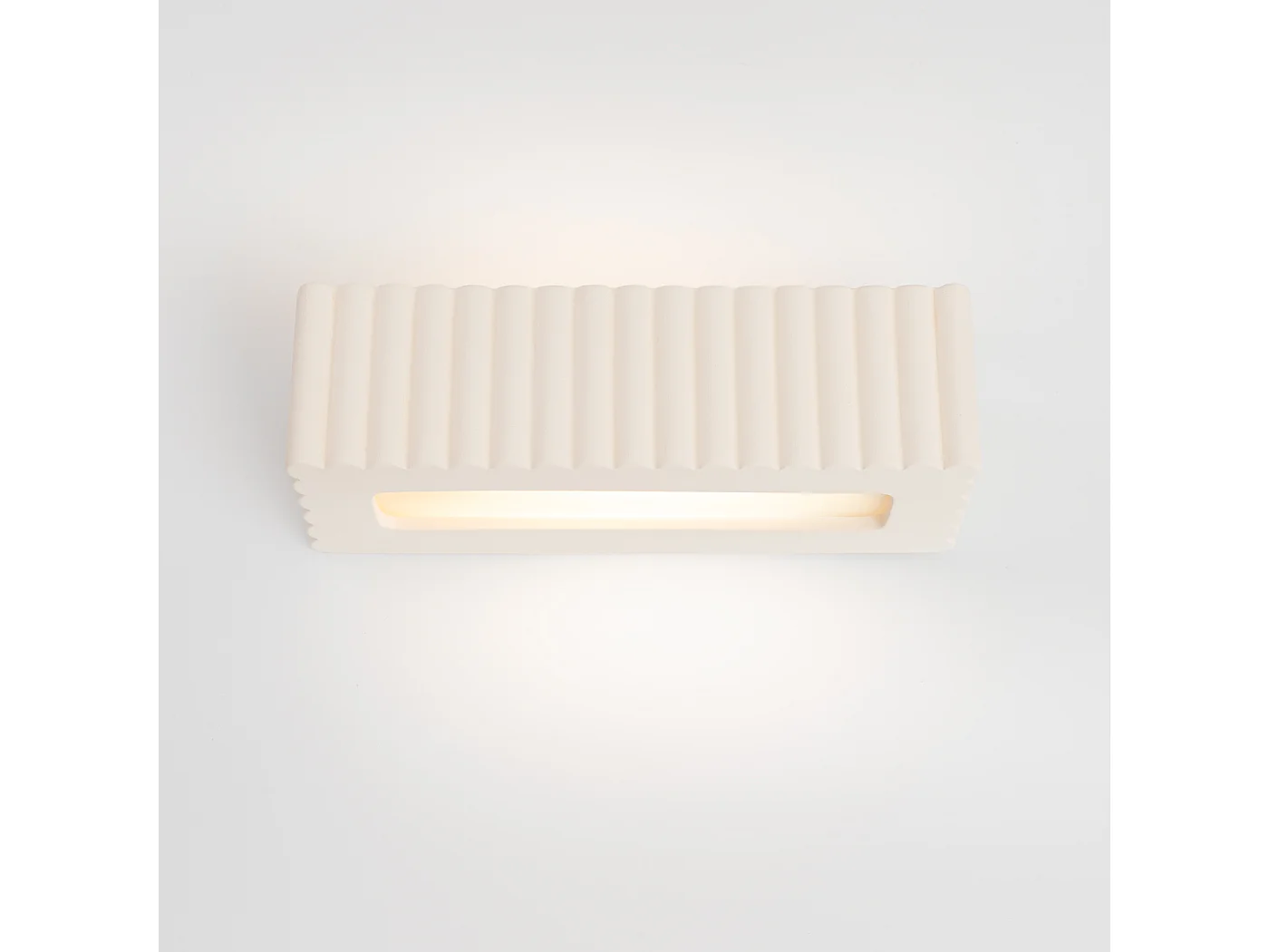 Lámpara de pared Rigata moderno de cerámica - 1 fuentes luminosas - L.34 x A.10 cm - blanco