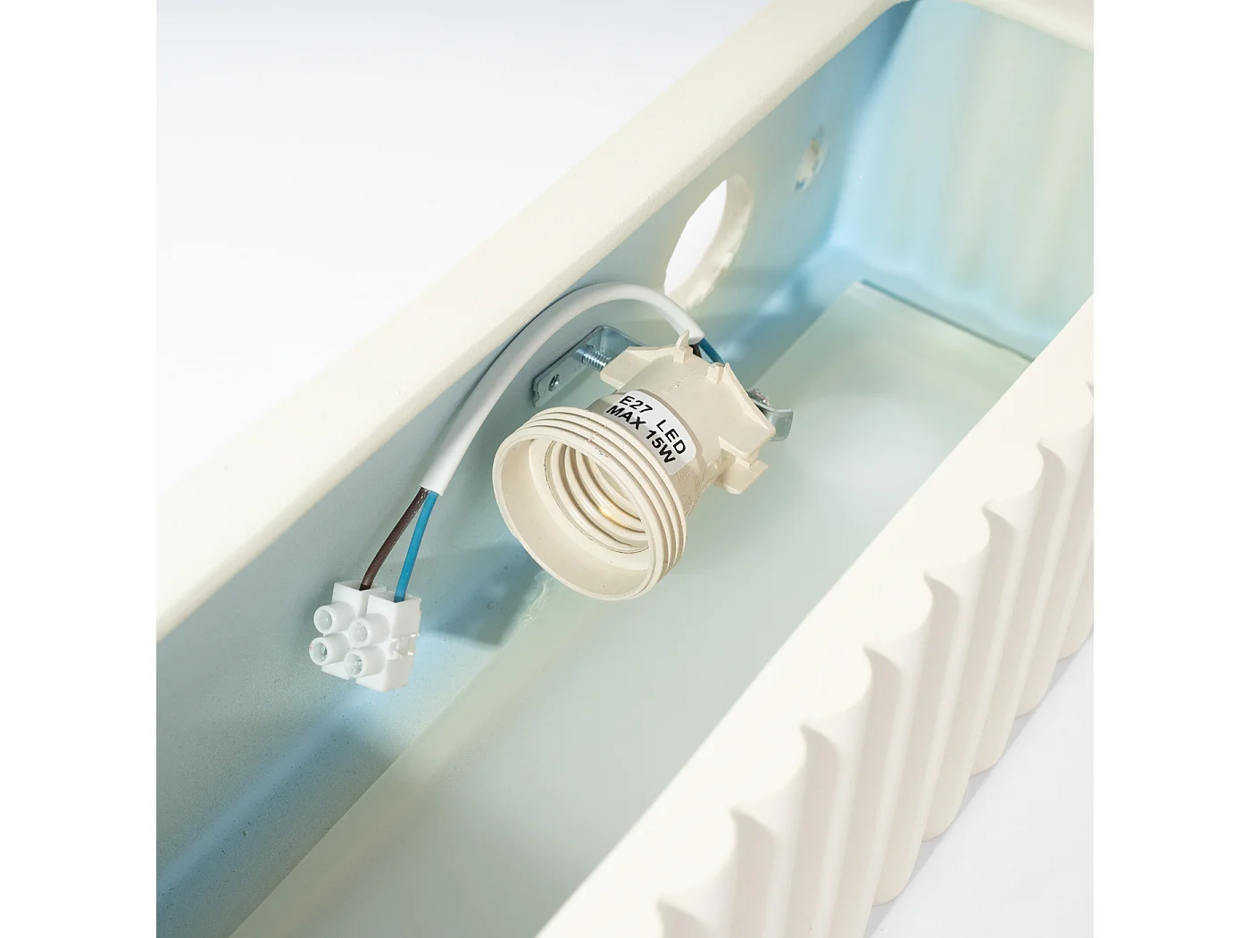 Lámpara de pared Rigata moderno de cerámica - 1 fuentes luminosas - L.34 x A.10 cm - blanco