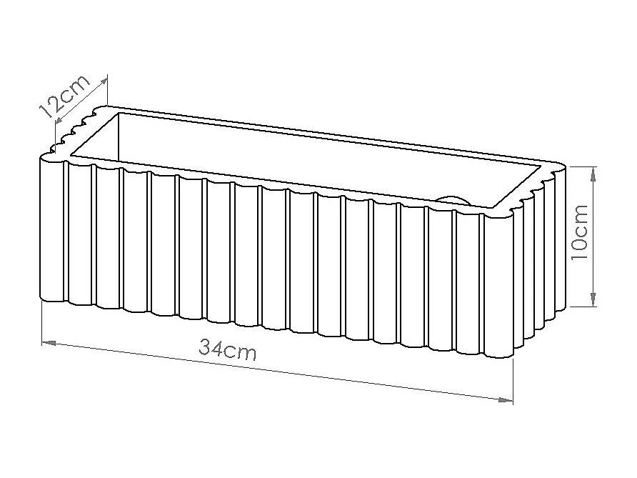 Lámpara de pared Rigata moderno de cerámica - 1 fuentes luminosas - L.34 x A.10 cm - blanco