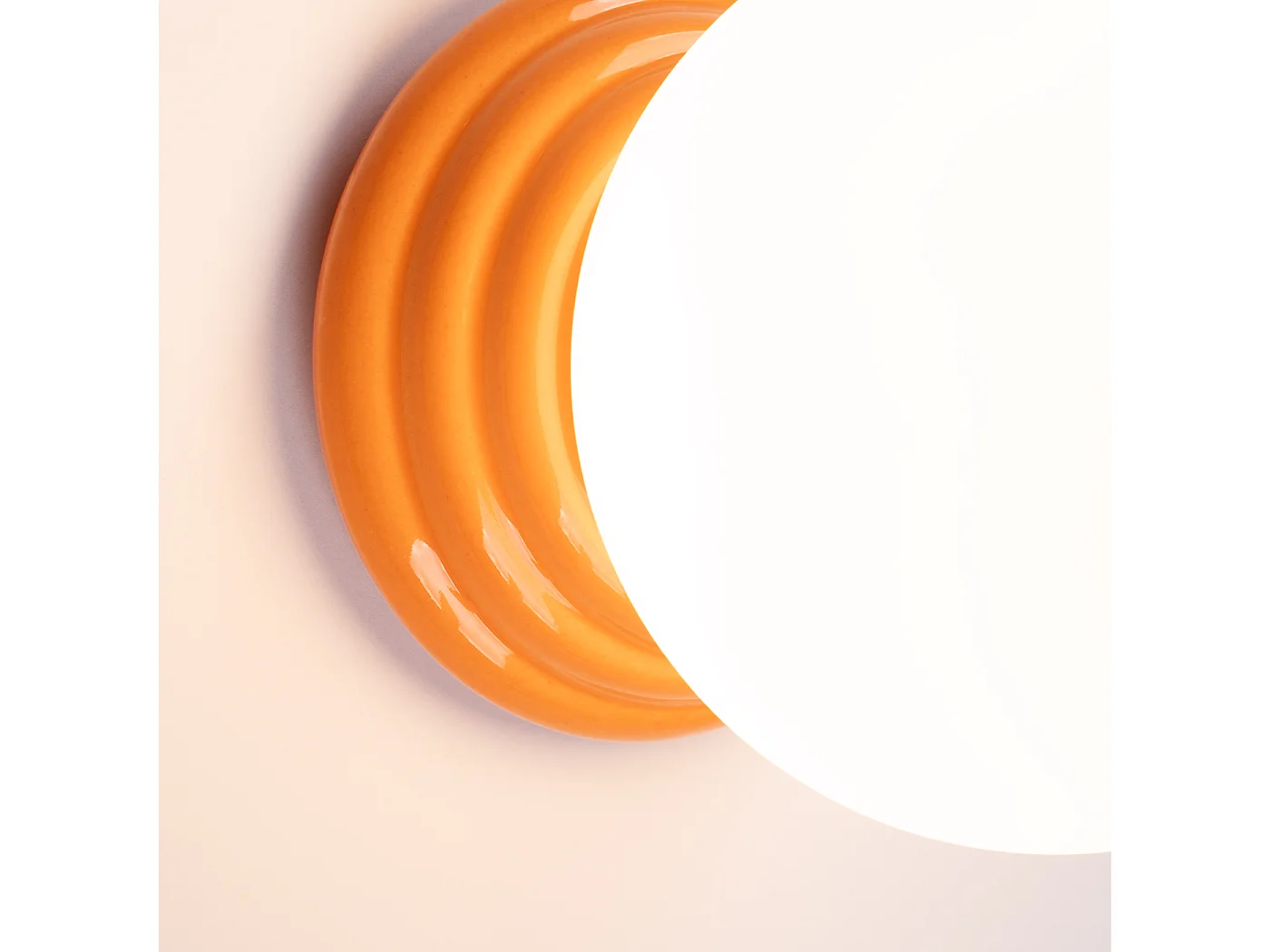 Lámpara de pared Zori minimalista de cerámica/vidrio vidriado - 1 fuentes luminosas - L.12 x A.12 cm - naranja