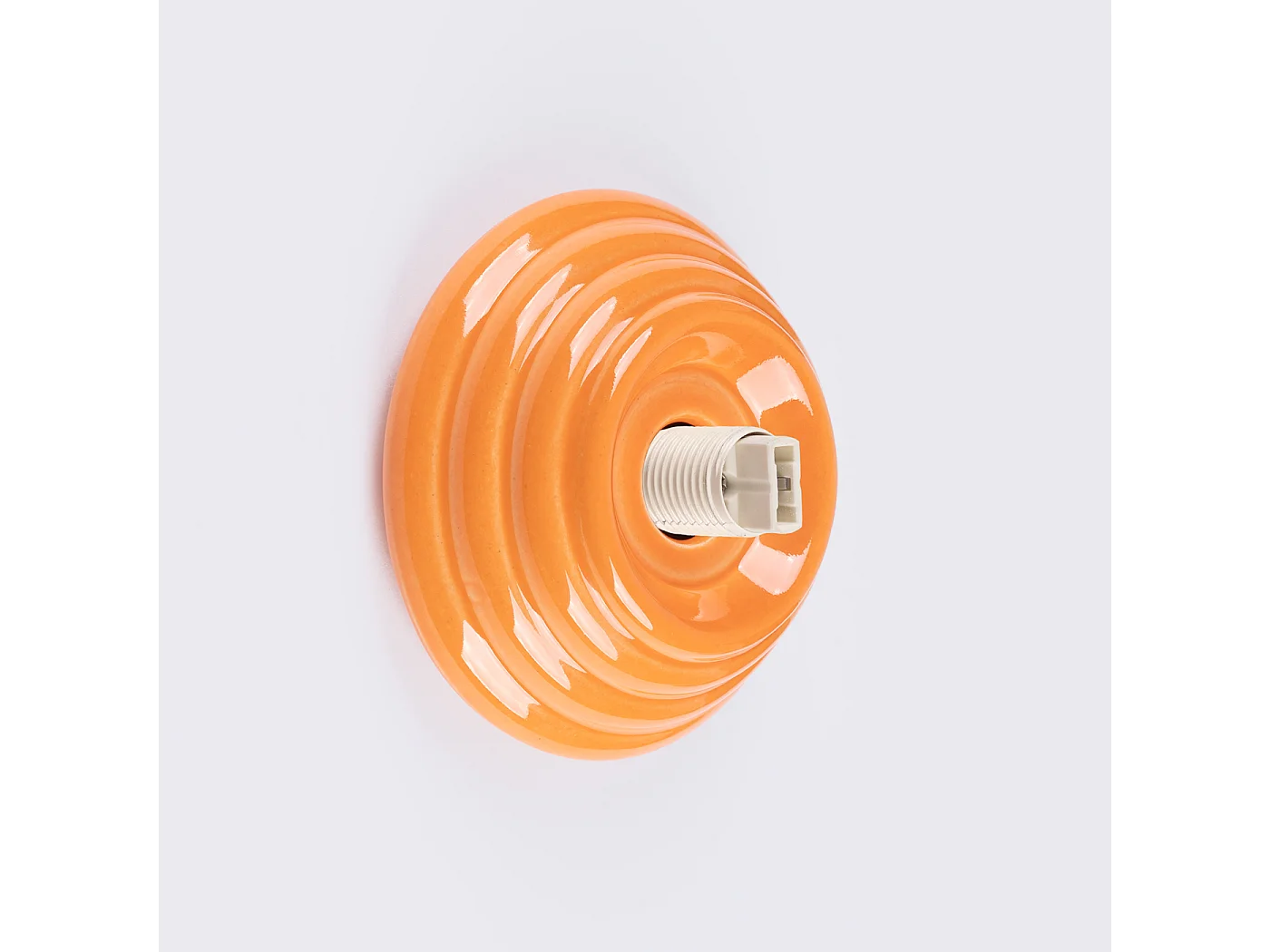 Lámpara de pared Zori minimalista de cerámica/vidrio vidriado - 1 fuentes luminosas - L.12 x A.12 cm - naranja