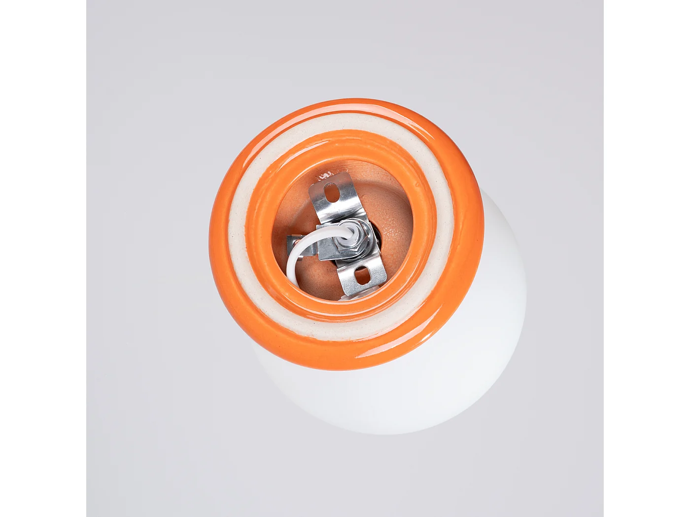 Lámpara de pared Zori minimalista de cerámica/vidrio vidriado - 1 fuentes luminosas - L.12 x A.12 cm - naranja