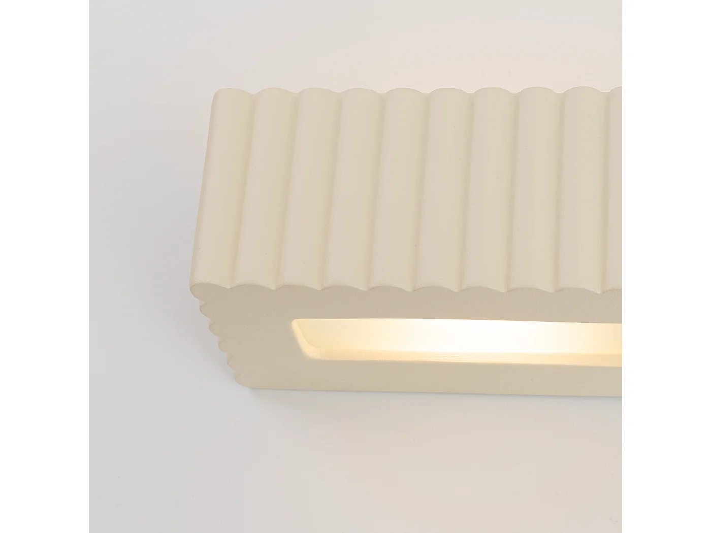 Lámpara de pared Rigata moderno de cerámica - 1 fuentes luminosas - L.34 x A.10 cm - beige