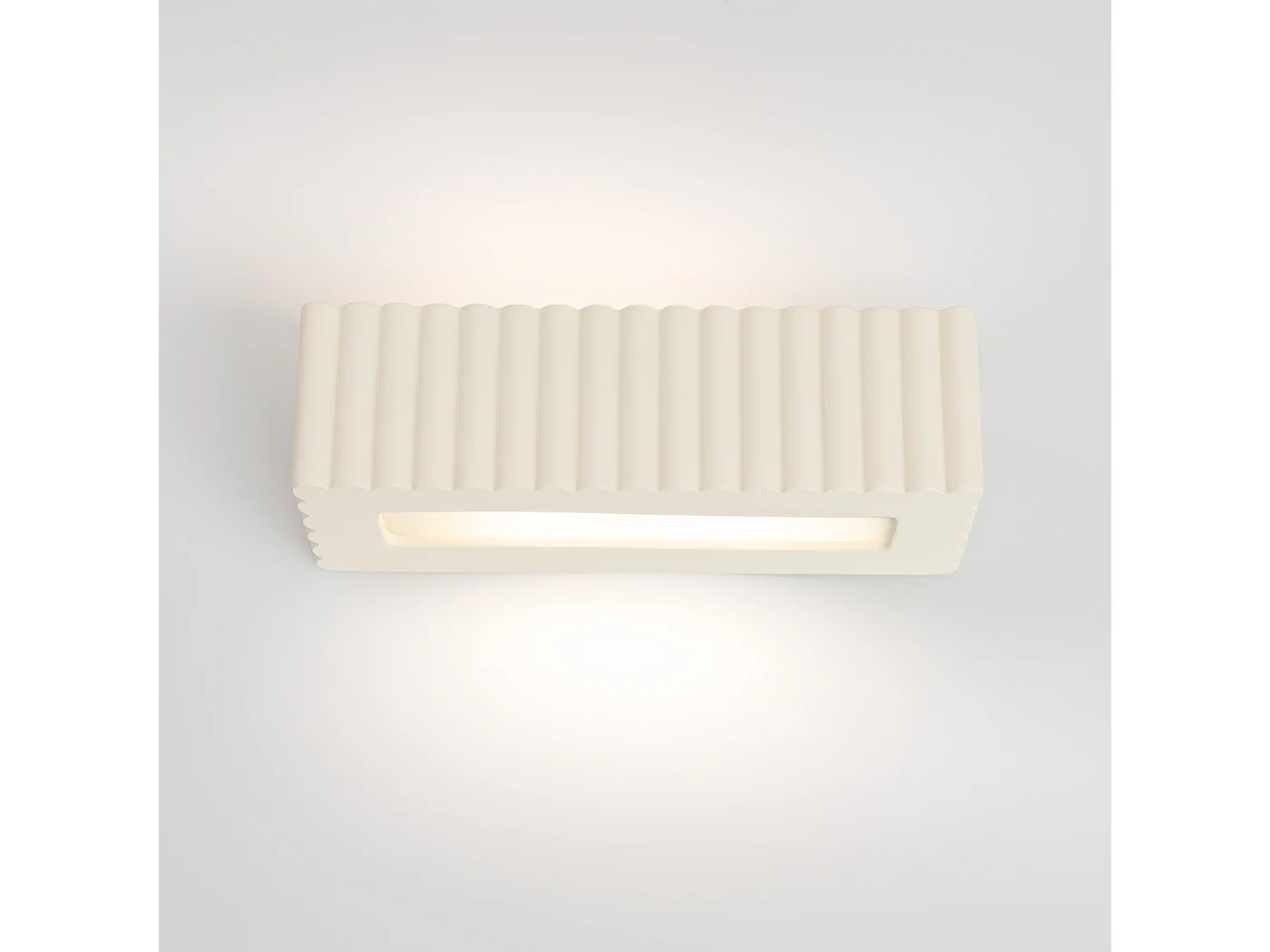 Lámpara de pared Rigata moderno de cerámica - 1 fuentes luminosas - L.34 x A.10 cm - beige