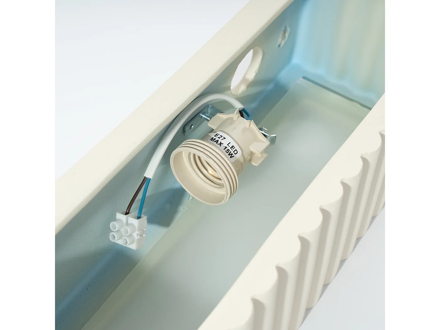 Lámpara de pared Rigata moderno de cerámica - 1 fuentes luminosas - L.34 x A.10 cm - beige