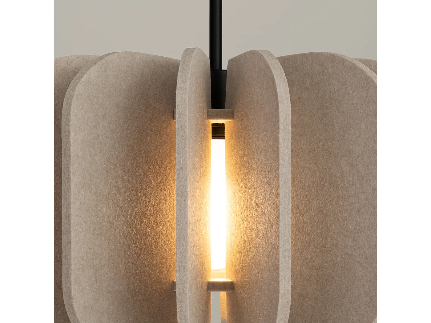 Hanglamp Mula modern van  - 1 lichtbronnen - L.45 x H.146 cm - beige/zwart