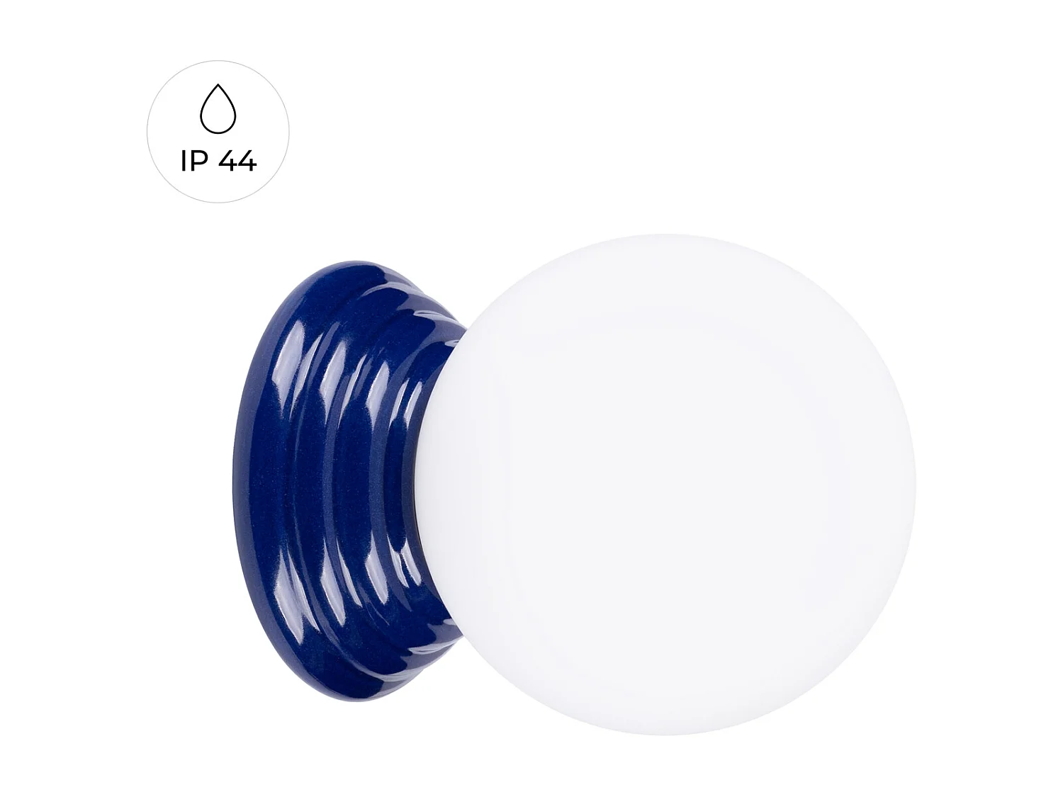 Lámpara de pared Zori minimalista de cerámica/vidrio vidriado - 1 fuentes luminosas - L.12 x A.12 cm - ultramarino