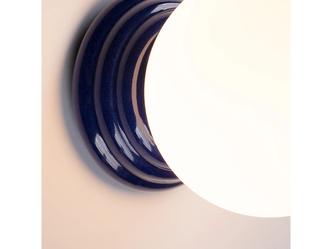 Lámpara de pared Zori minimalista de cerámica/vidrio vidriado - 1 fuentes luminosas - L.12 x A.12 cm - ultramarino