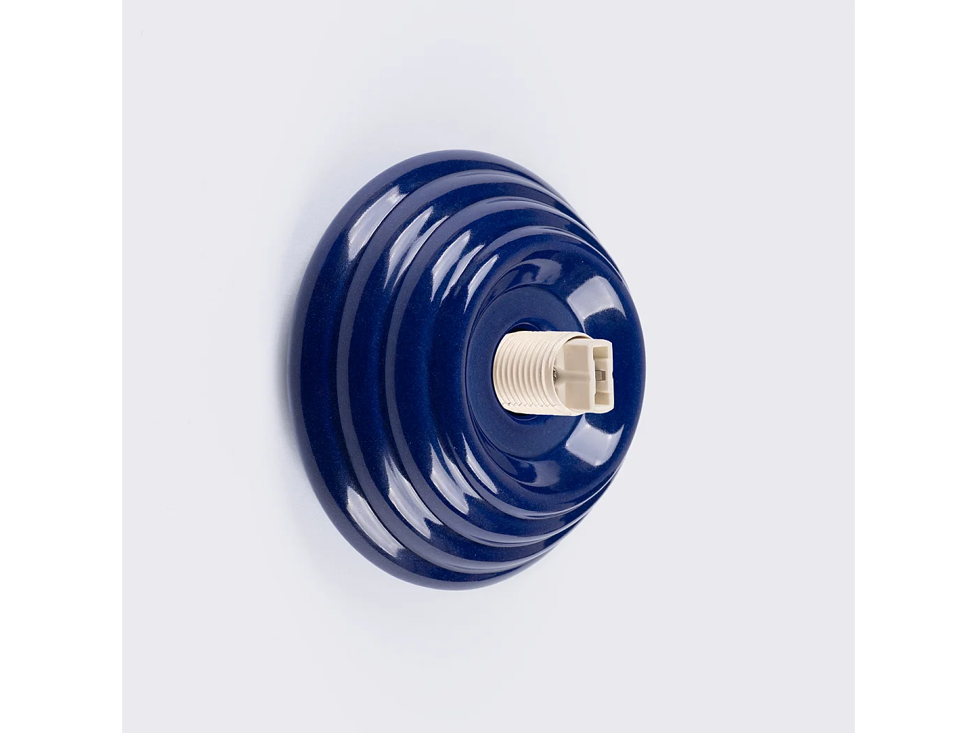 Lámpara de pared Zori minimalista de cerámica/vidrio vidriado - 1 fuentes luminosas - L.12 x A.12 cm - ultramarino