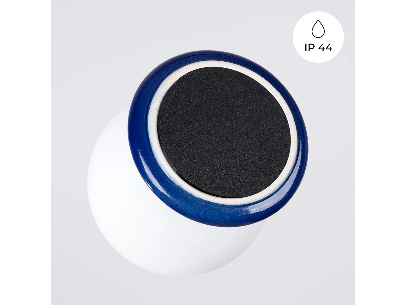 Lámpara de pared Zori minimalista de cerámica/vidrio vidriado - 1 fuentes luminosas - L.12 x A.12 cm - ultramarino