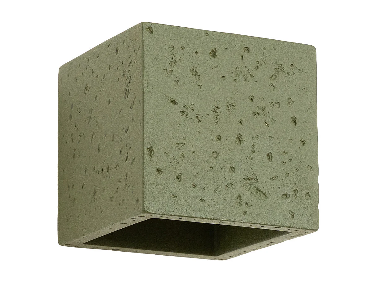 Applique industriel en béton - 1 sources lumineuses - L.10 x H.10 cm - vert olive