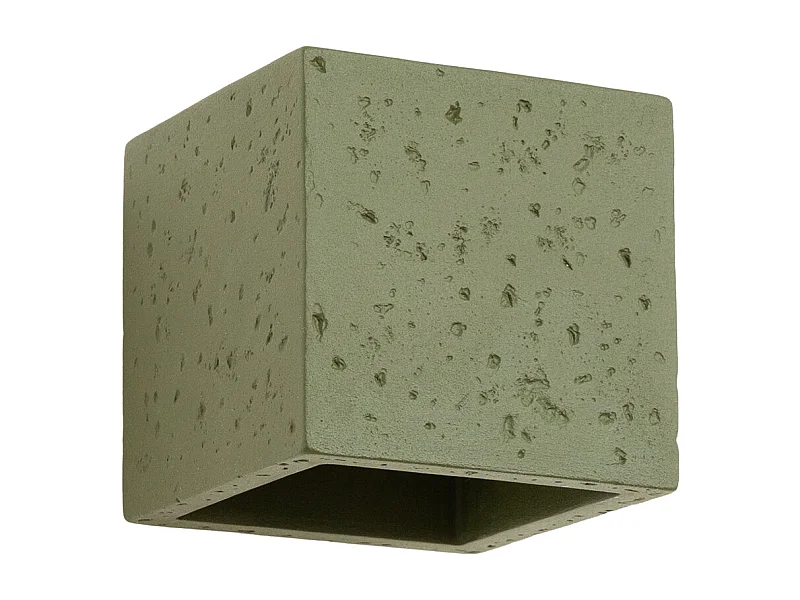 Applique industriel en béton - 1 sources lumineuses - L.10 x H.10 cm - vert olive