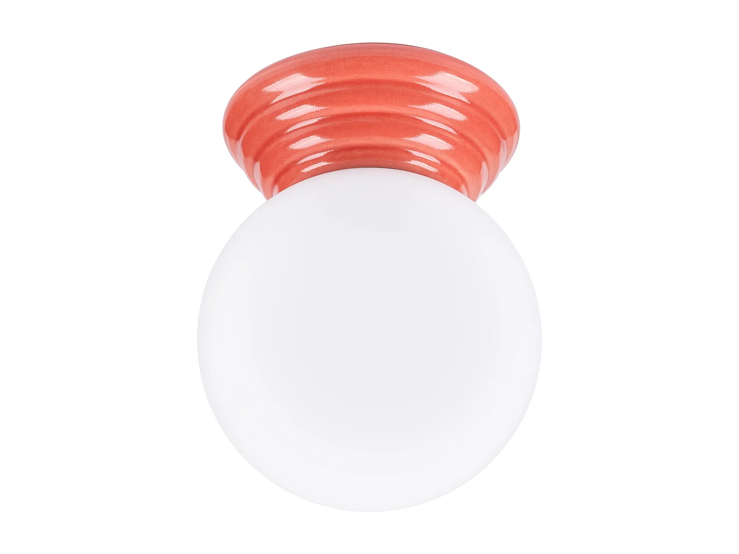 Lámpara de pared Zori minimalista de cerámica/vidrio vidriado - 1 fuentes luminosas - L.12 x A.12 cm - durazno