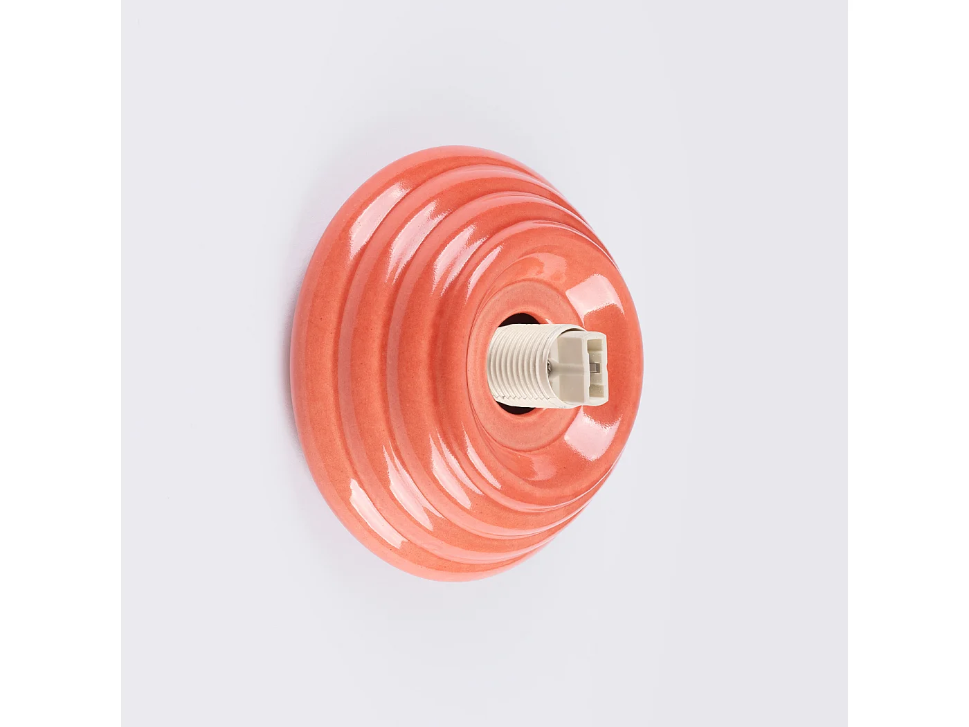 Lámpara de pared Zori minimalista de cerámica/vidrio vidriado - 1 fuentes luminosas - L.12 x A.12 cm - durazno