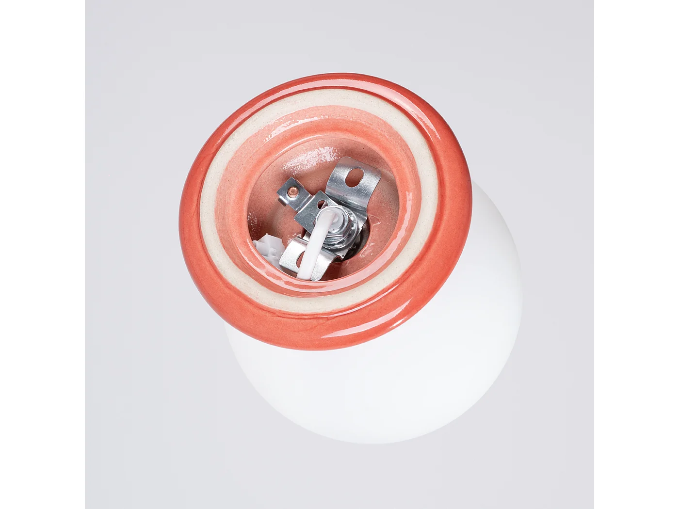 Lámpara de pared Zori minimalista de cerámica/vidrio vidriado - 1 fuentes luminosas - L.12 x A.12 cm - durazno