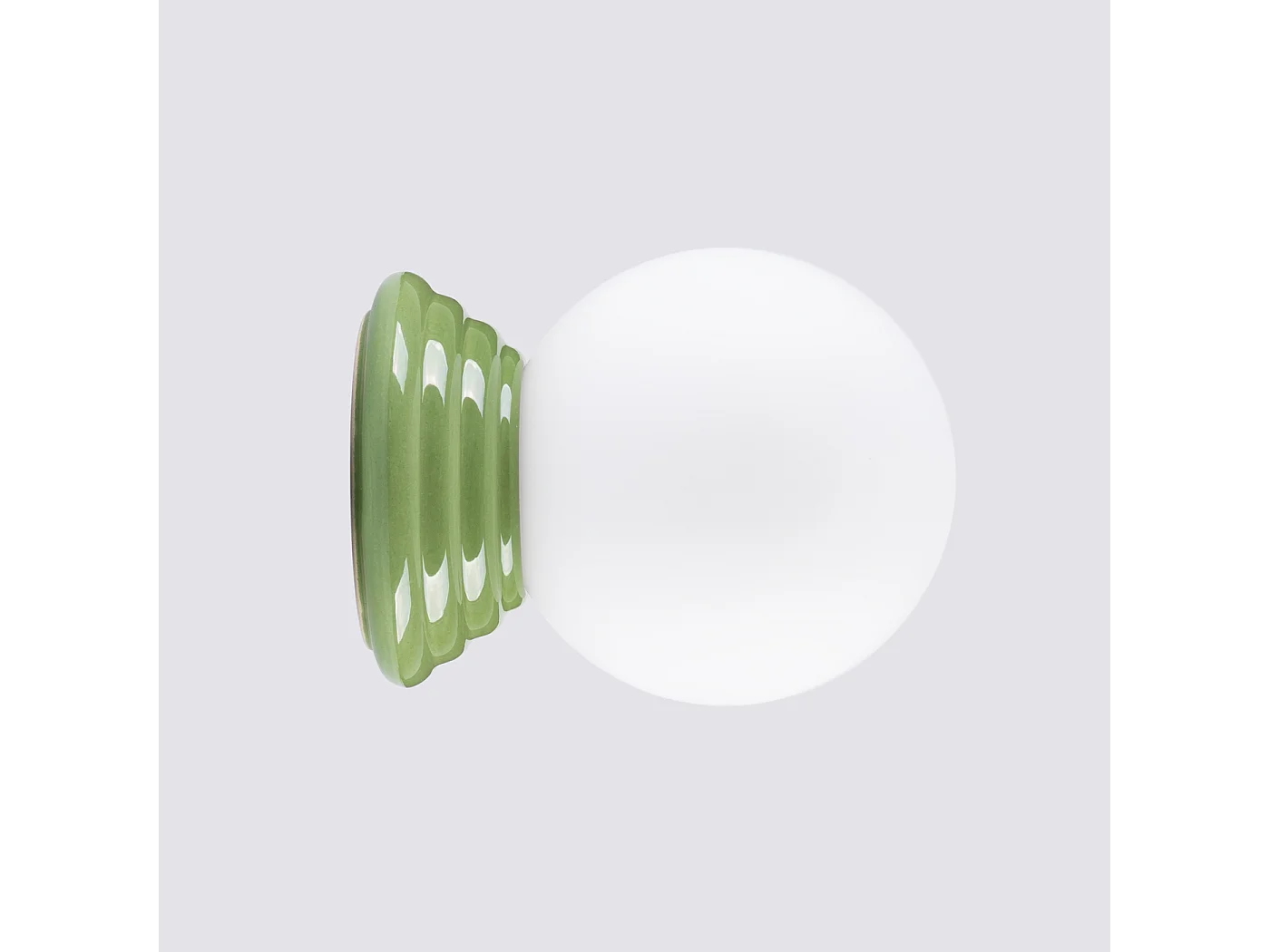 Lámpara de pared Zori minimalista de cerámica/vidrio vidriado - 1 fuentes luminosas - L.12 x A.12 cm - verde oliva