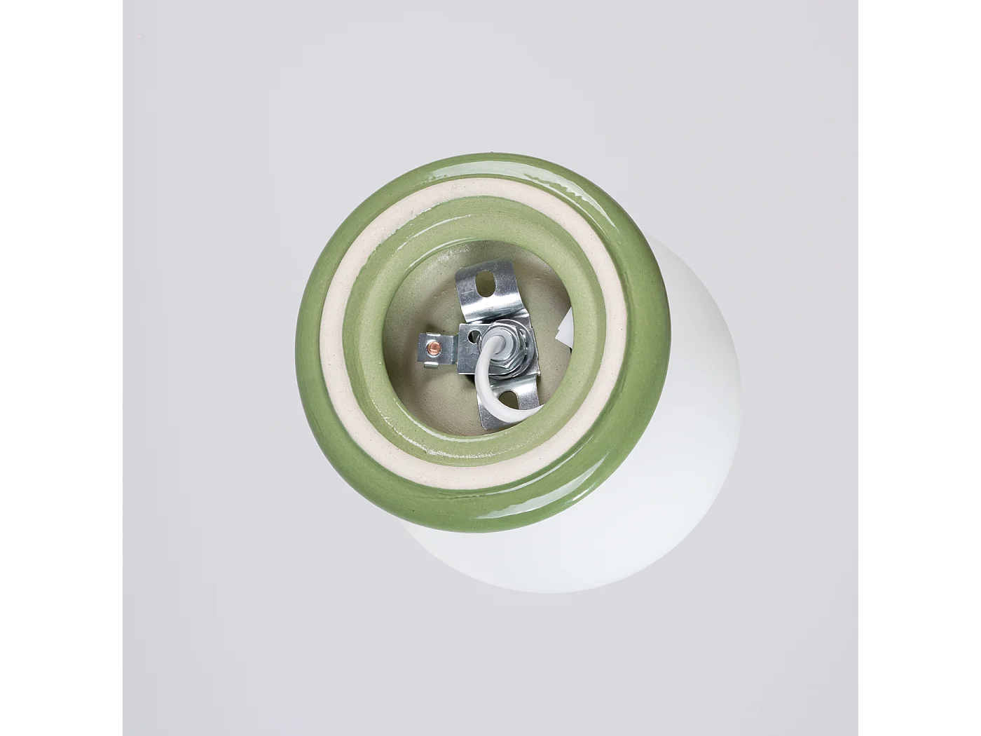 Lámpara de pared Zori minimalista de cerámica/vidrio vidriado - 1 fuentes luminosas - L.12 x A.12 cm - verde oliva