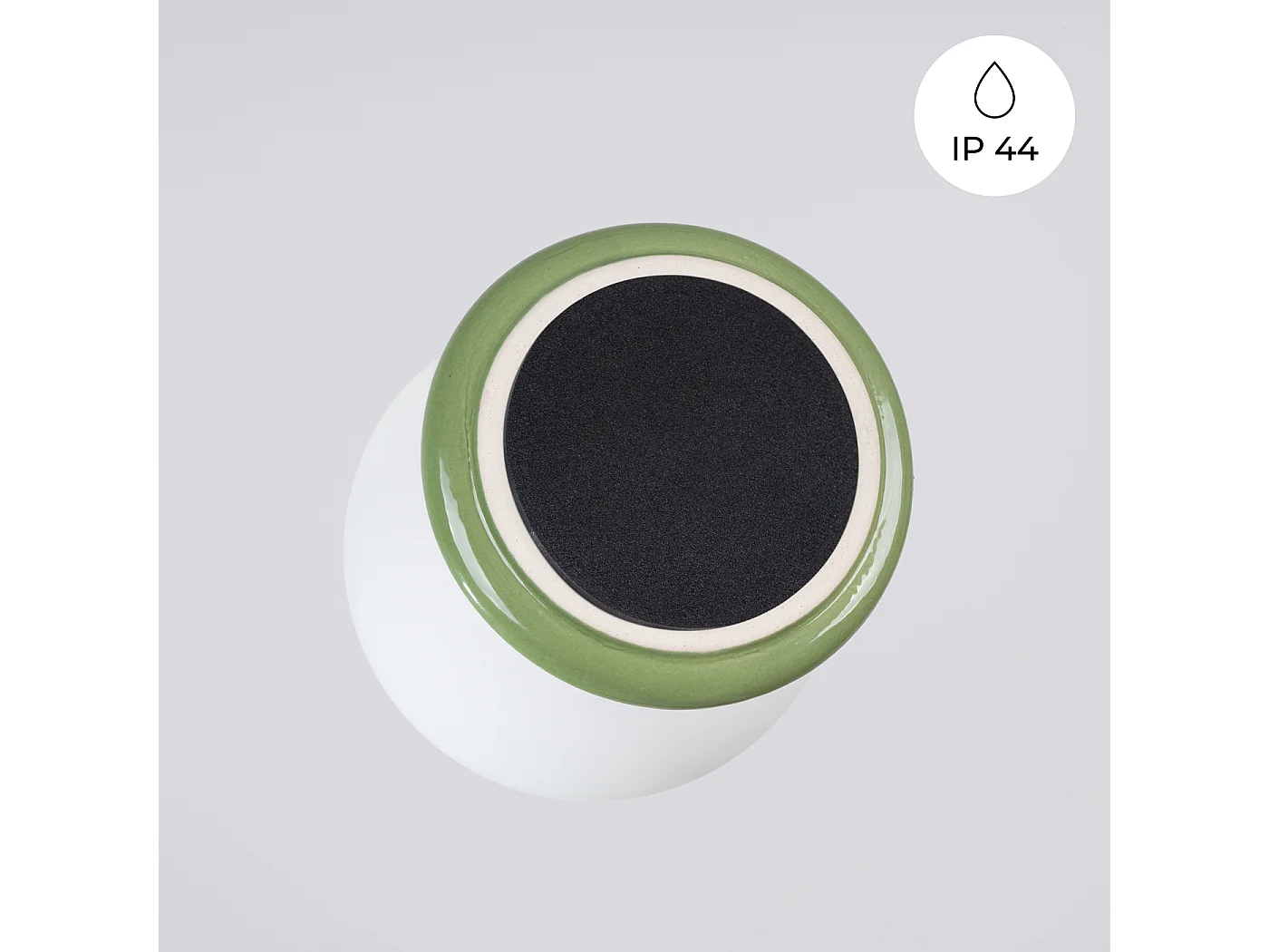 Applique minimaliste en céramique émaillée/verre - 1 sources lumineuses - L.12 x H.12 cm - vert olive