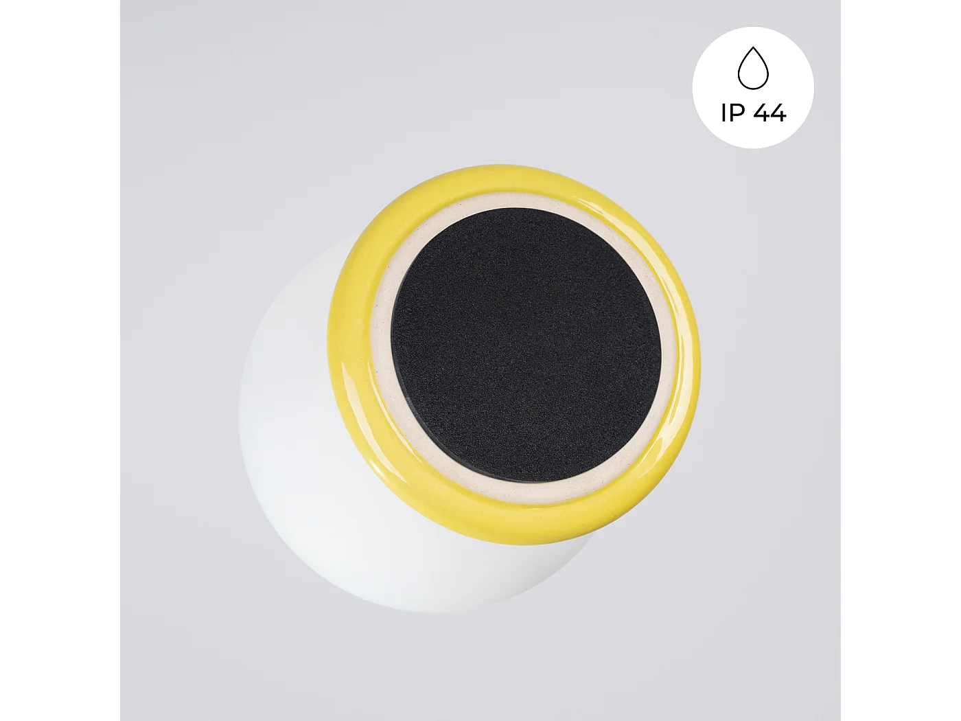 Applique minimaliste en céramique émaillée/verre - 1 sources lumineuses - L.12 x H.12 cm - jaune