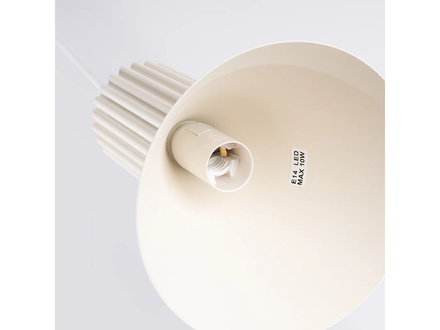 Lampe suspendue grenier en acier/aluminium - 3 sources lumineuses - L.30 x H.120 cm - beige