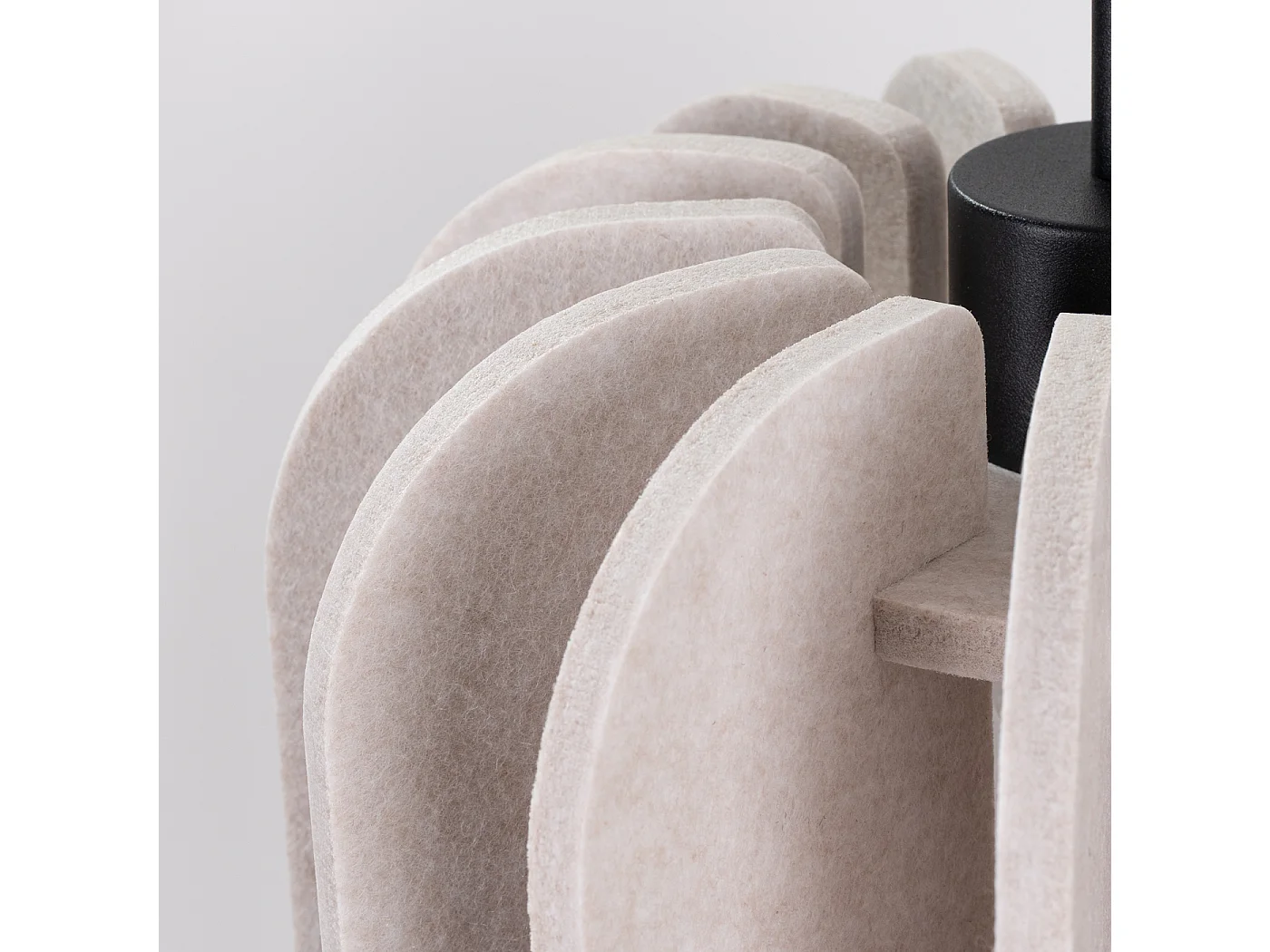 Lámpara colgante Mula moderno de fieltro/acero - 1 fuentes luminosas - L.27 x A.165 cm - beige/negro