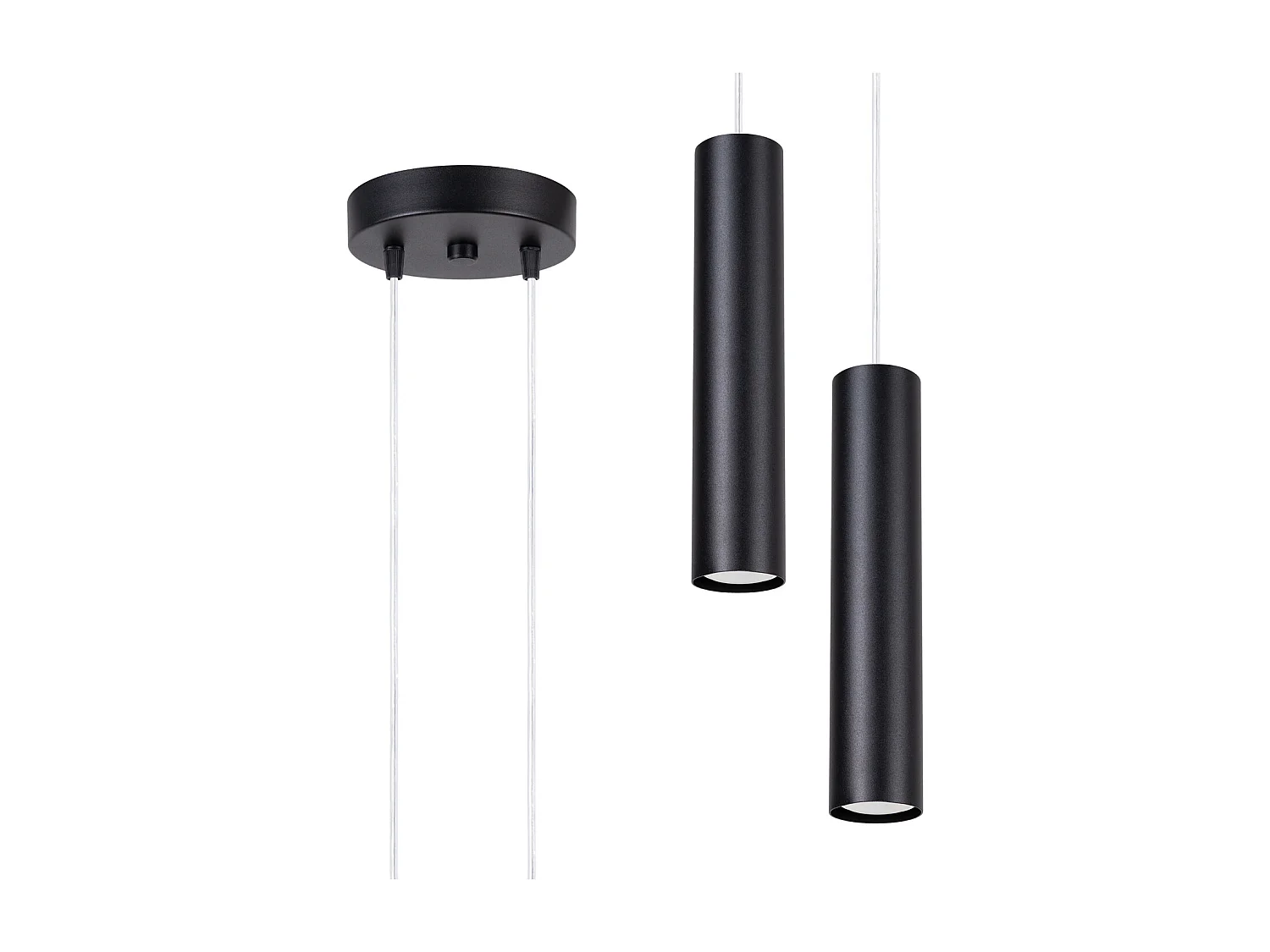 Lámpara colgante Lagos moderno de acero - 2 fuentes luminosas - L.15 x A.118 cm - negro