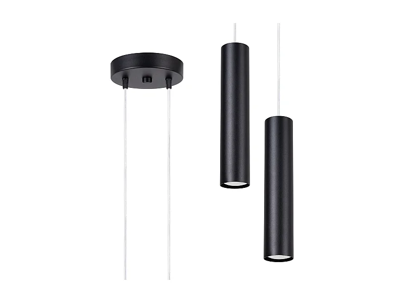 Hängelampe Lagos modern aus  Stahl - 2 lichtquellen - L.15 x H. cm - Schwarz