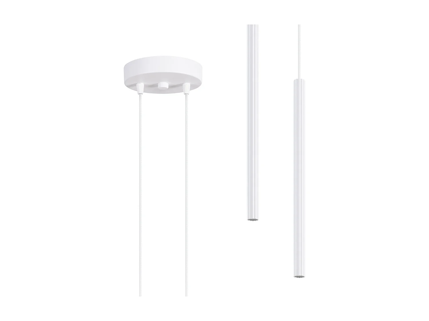 Hängelampe Arche modern aus  Stahl - 2 lichtquellen - L.15 x H. cm - Weiß