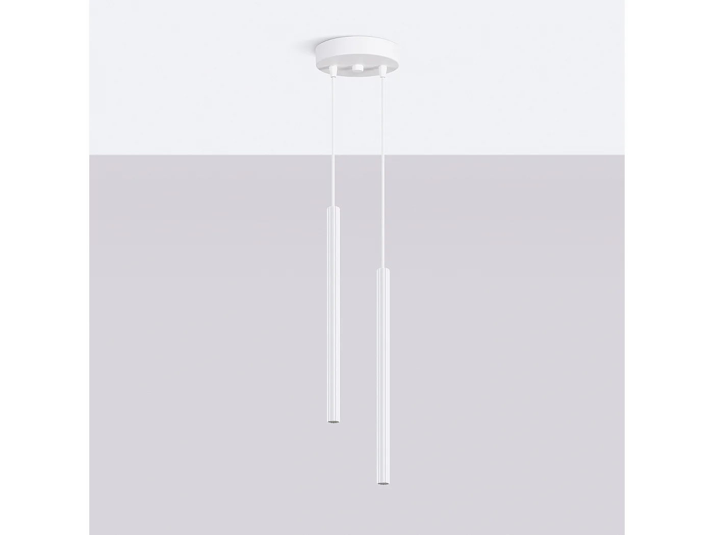 Hängelampe Arche modern aus  Stahl - 2 lichtquellen - L.15 x H. cm - Weiß